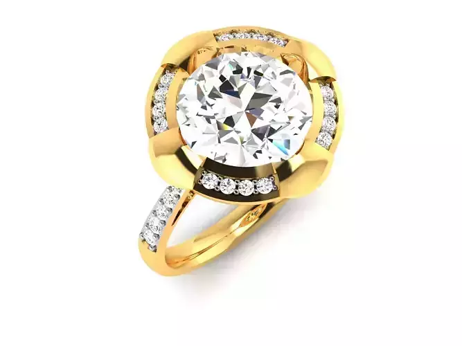 ring-1419 oval cut diamond ring gold