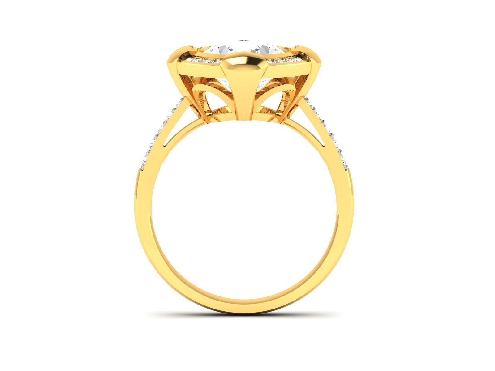 ring-1419 oval cut diamond ring gold 3D print model_3