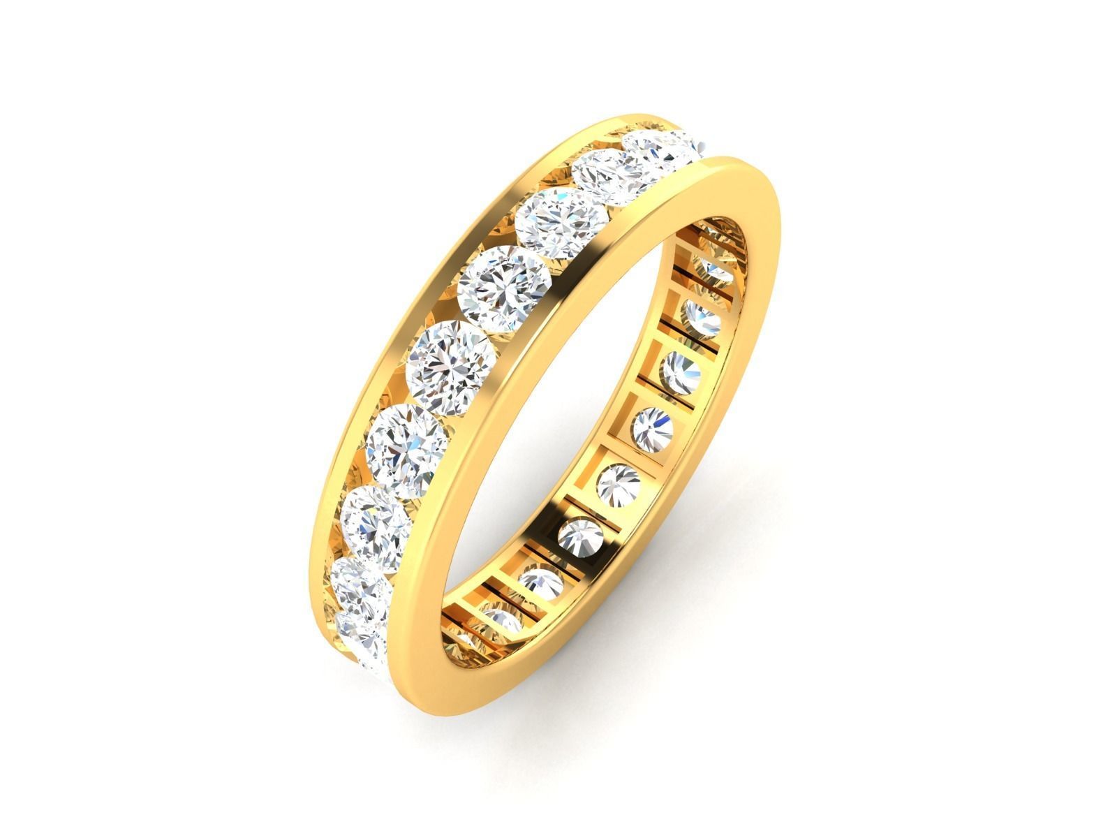 ring-1292 diamond eternity ring gold 3D print model_1