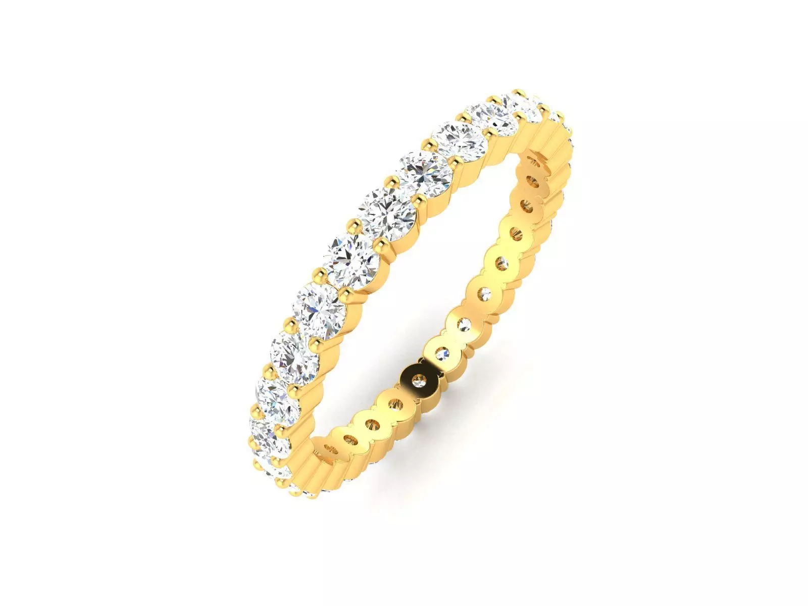 ring-1290 gold diamond eternity ring 3D print model_0