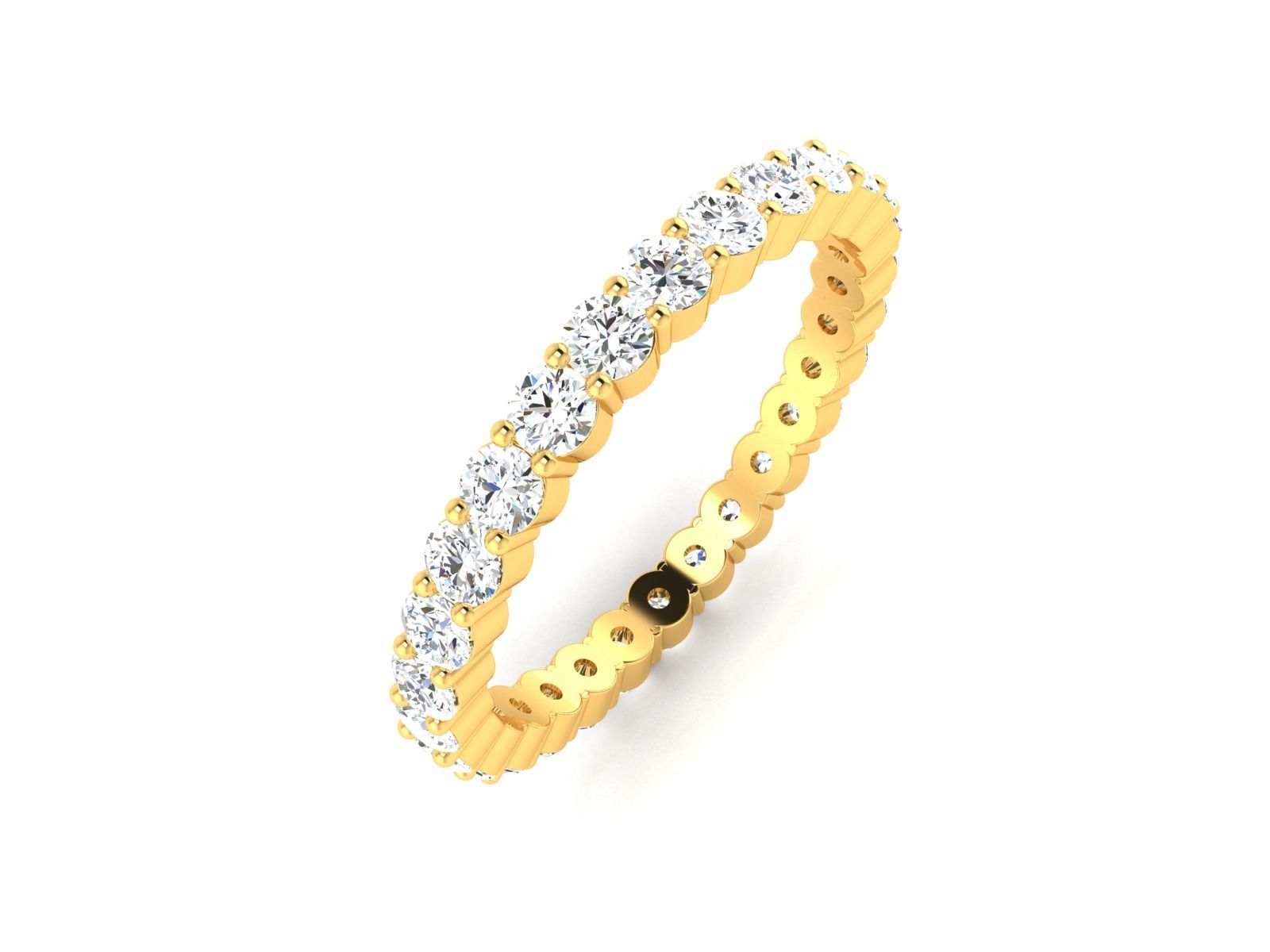 ring-1290 gold diamond eternity ring 3D print model_1