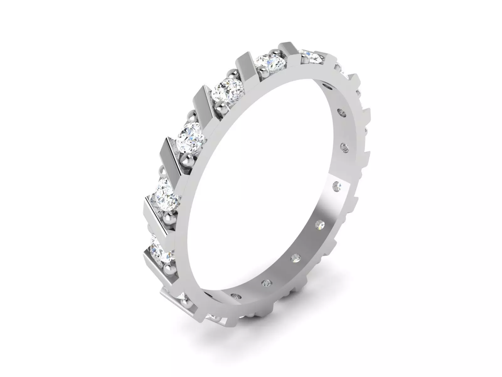 ring-1155 diamond eternity ring 3D print model_0