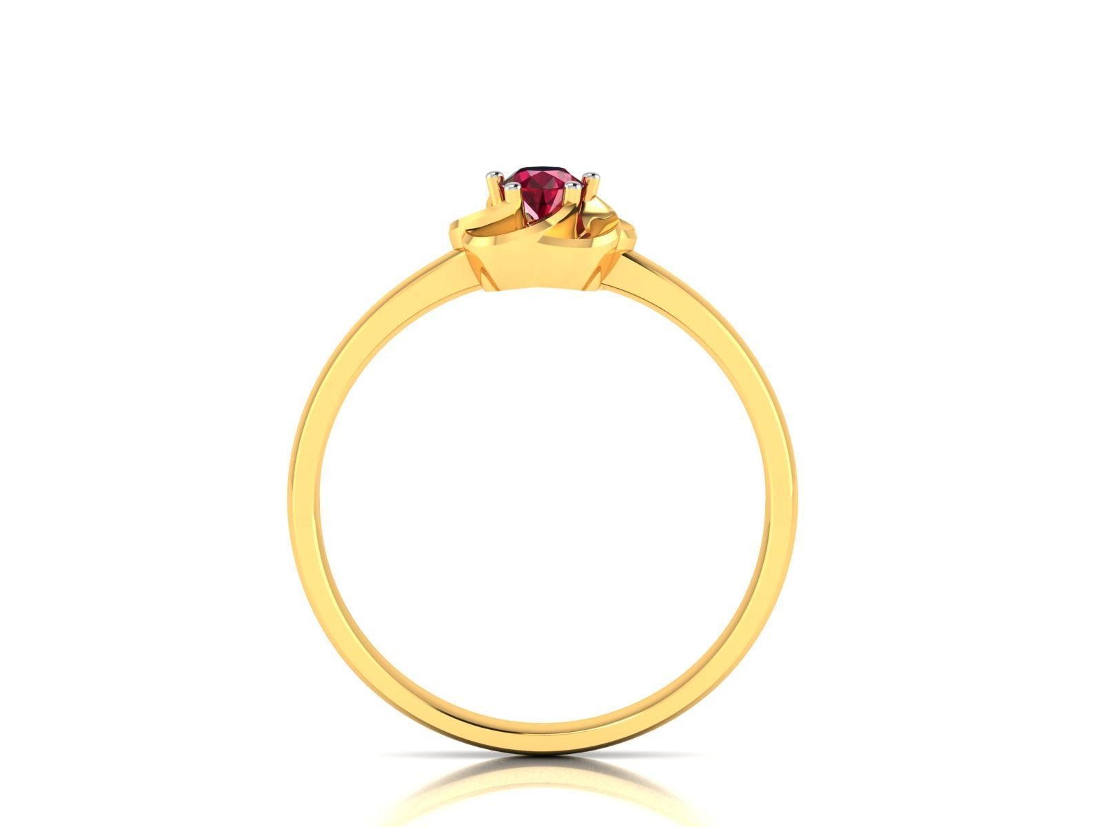 flower ring -ruby ring-1001 3D print model_3