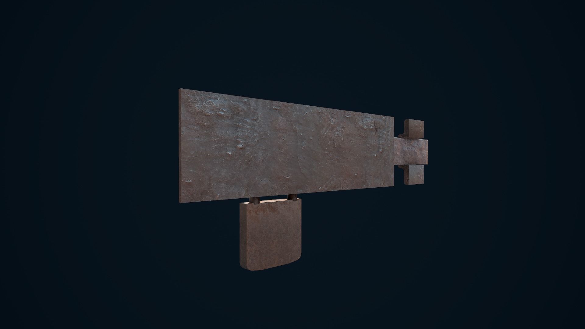 Metal Door Lock Low-poly 3D model_5