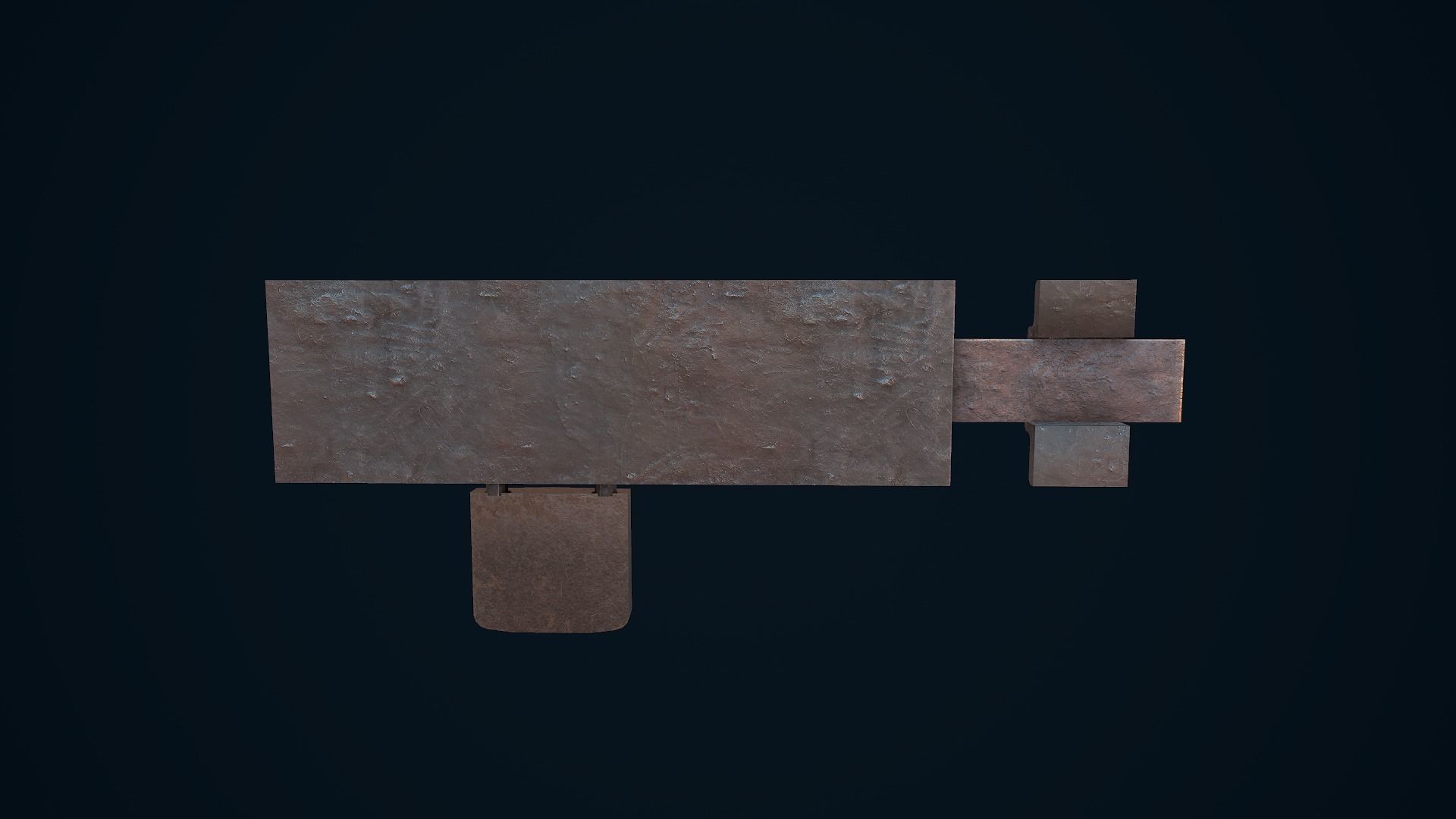 Metal Door Lock Low-poly 3D model_6