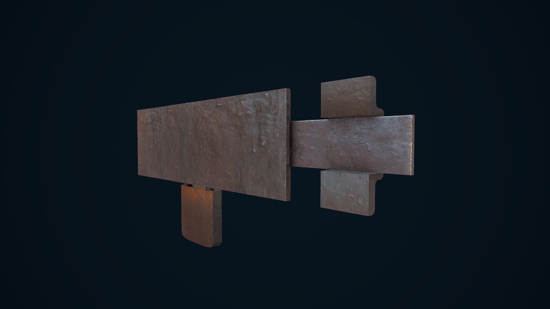 Metal Door Lock Low-poly 3D model_7