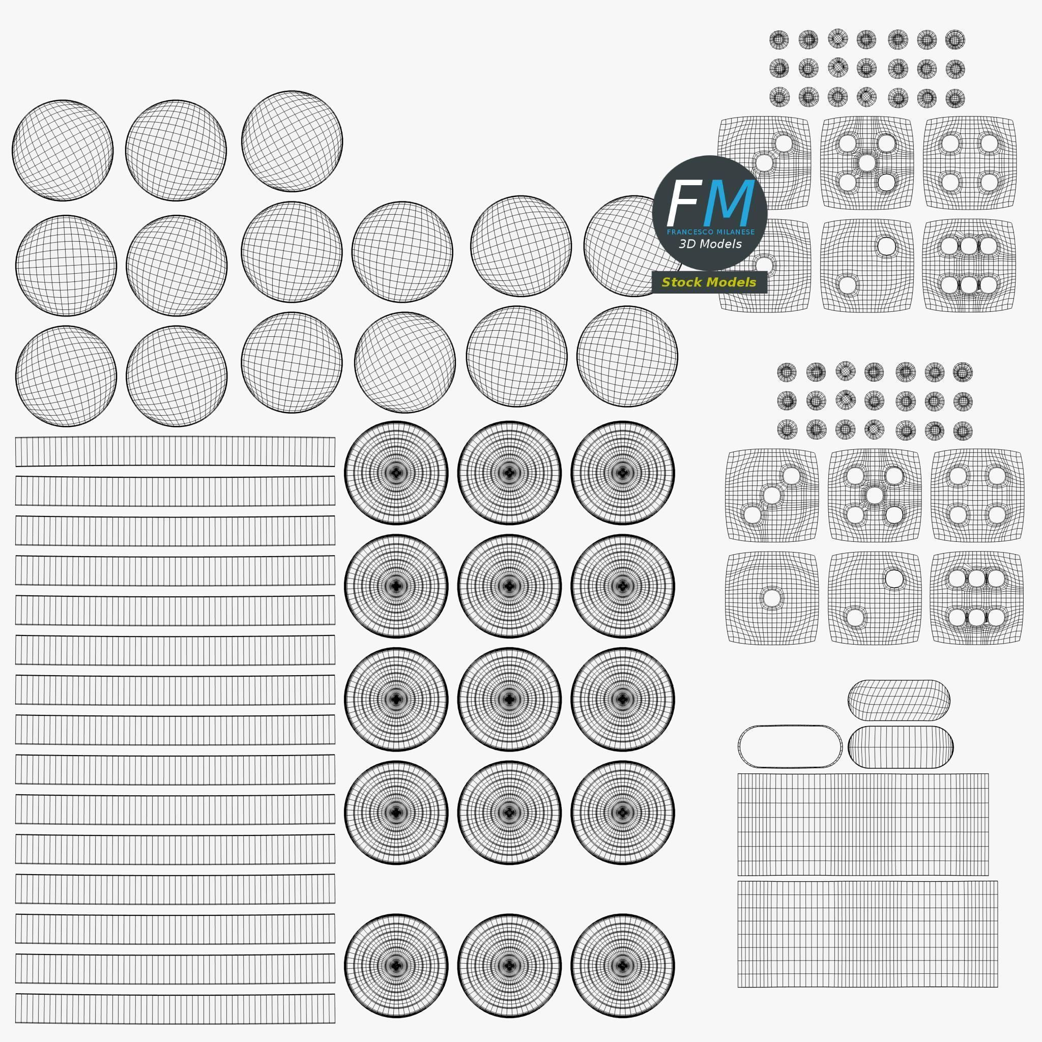 Backgammon board game set 3D model_13