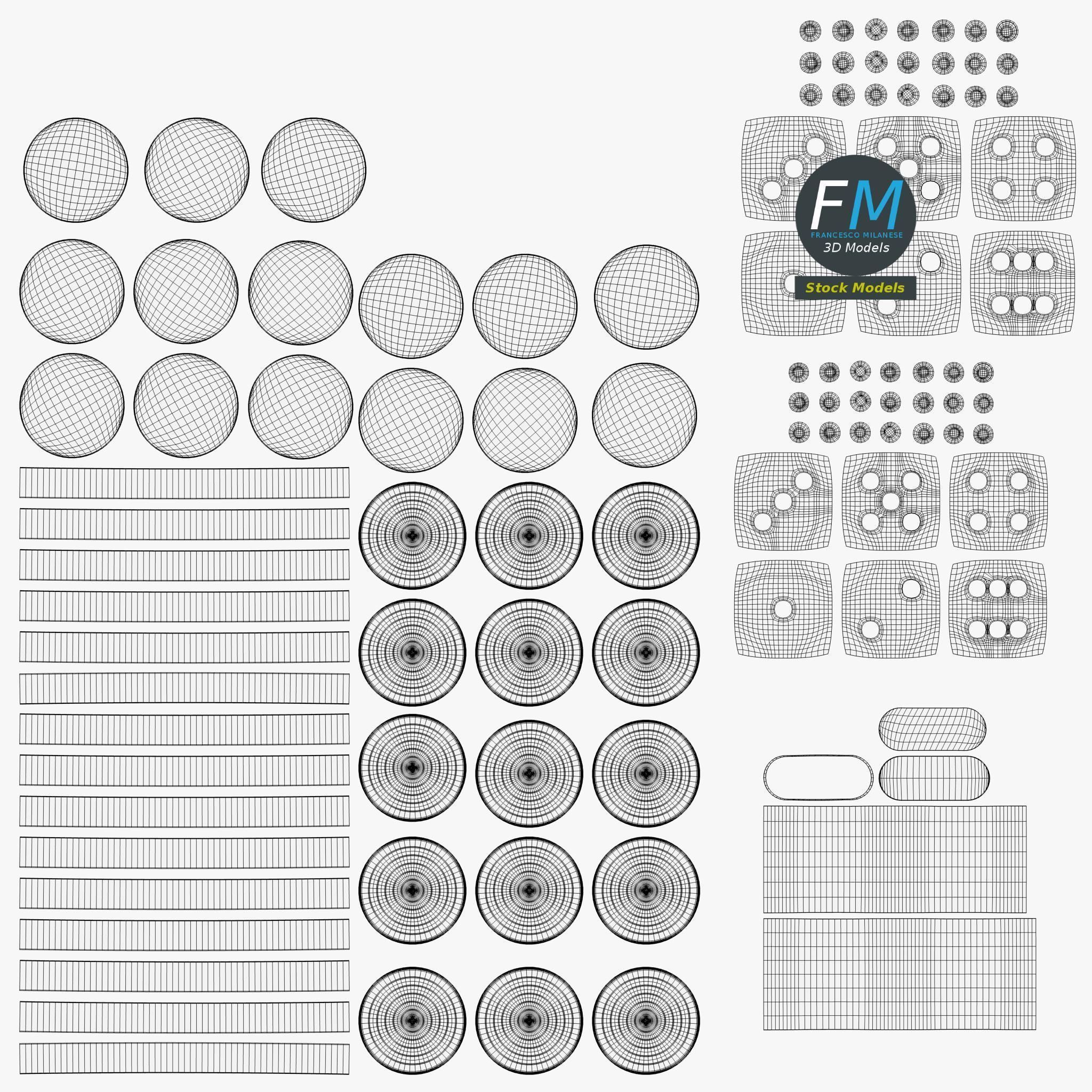 Backgammon board game set 3D model_12