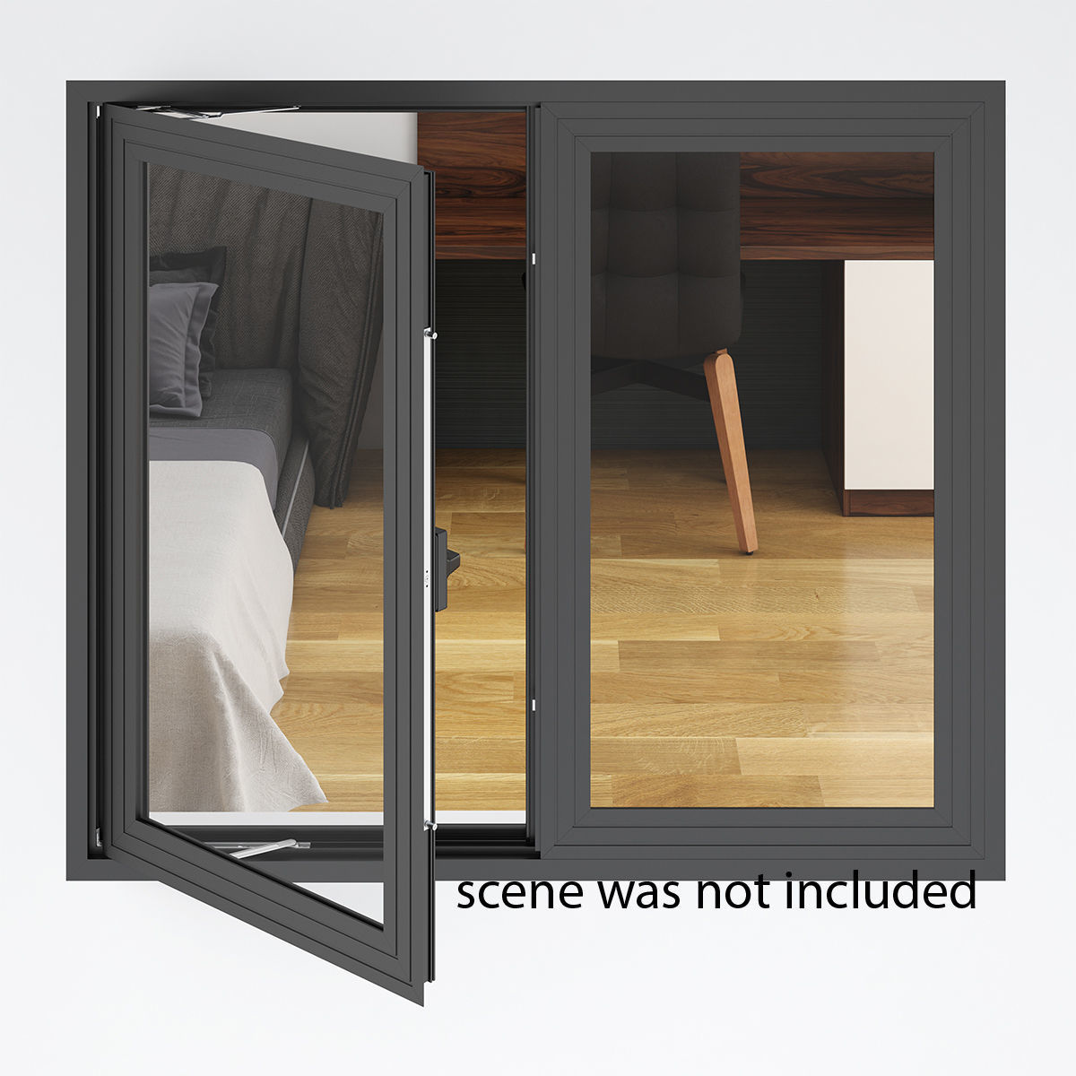 Aluminium Door 02 3D model_1