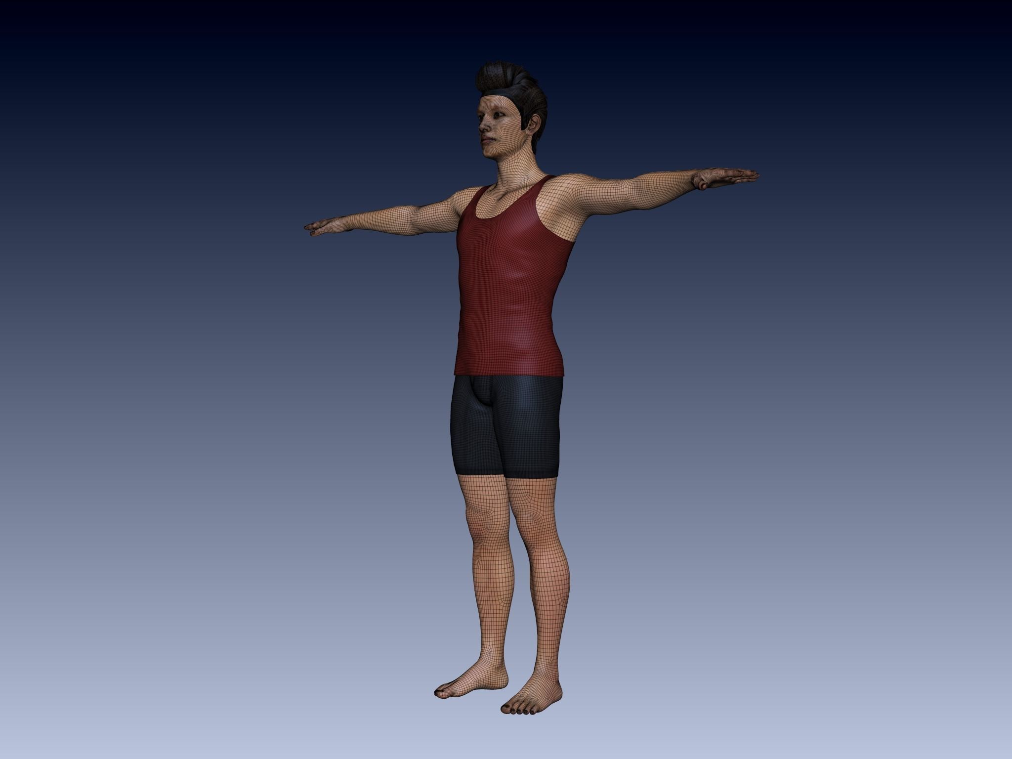 Young Boy PBR High Quality  Low-poly 3D model_11