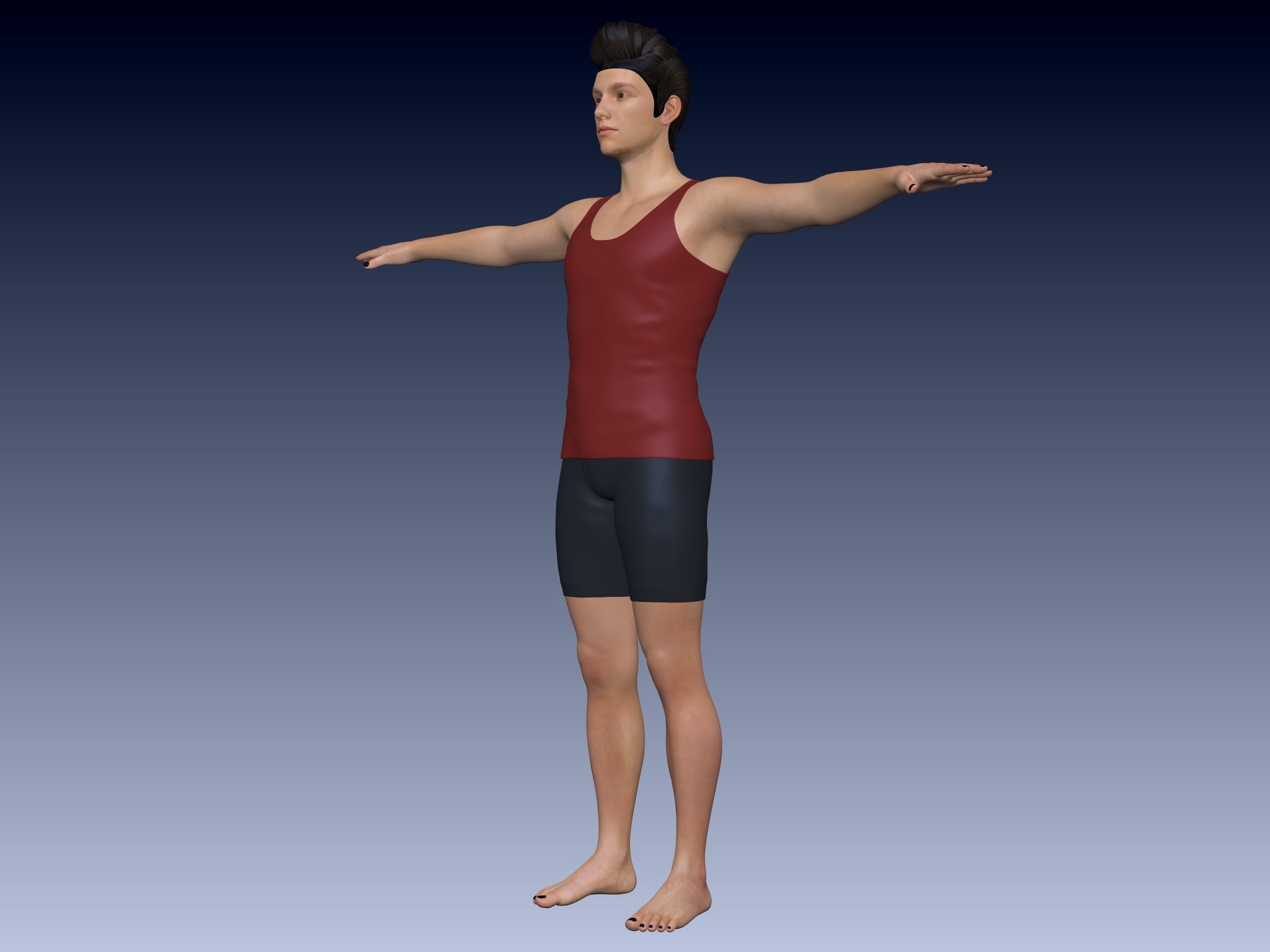 Young Boy PBR High Quality  Low-poly 3D model_9