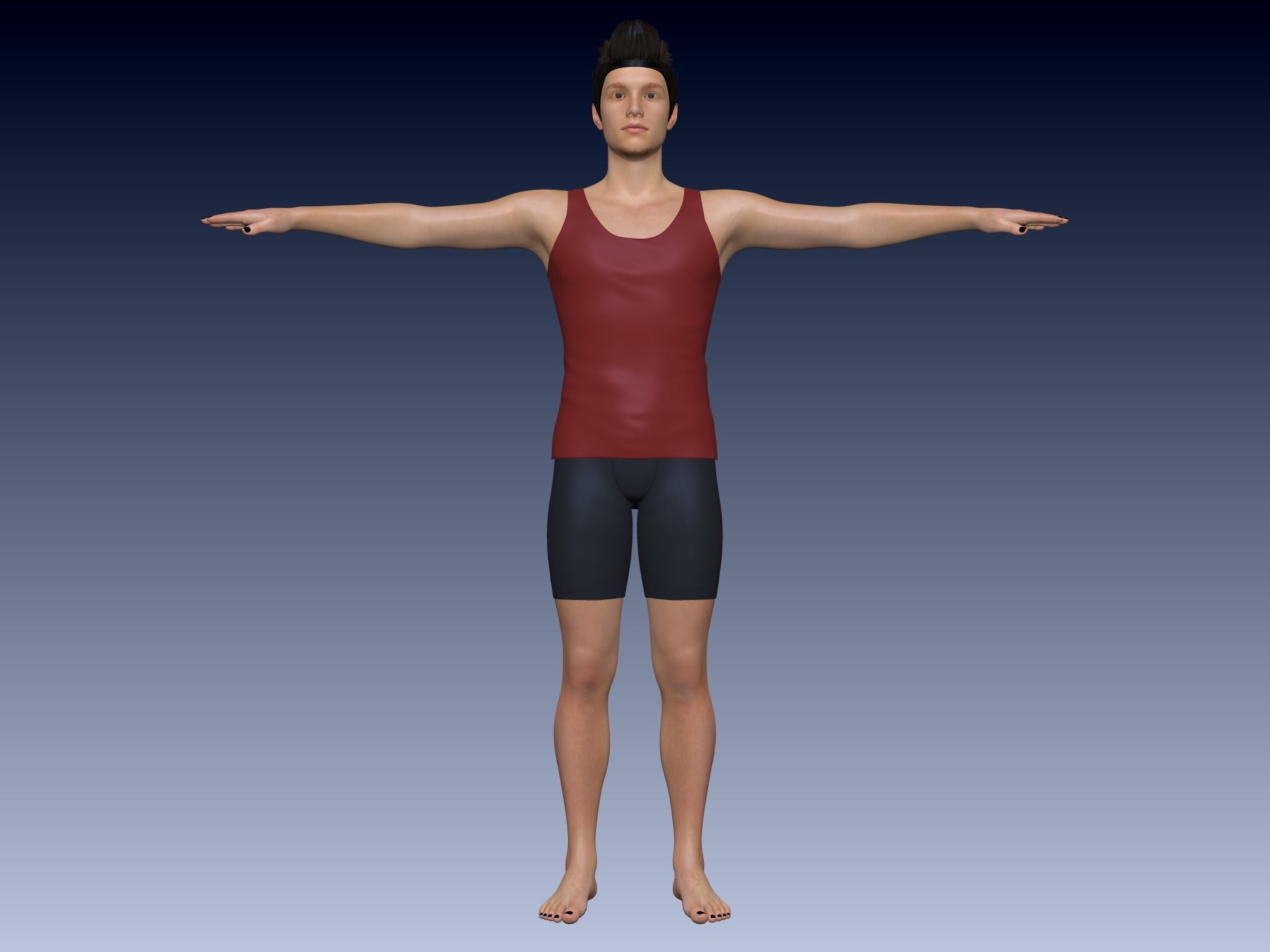 Young Boy PBR High Quality  Low-poly 3D model_3