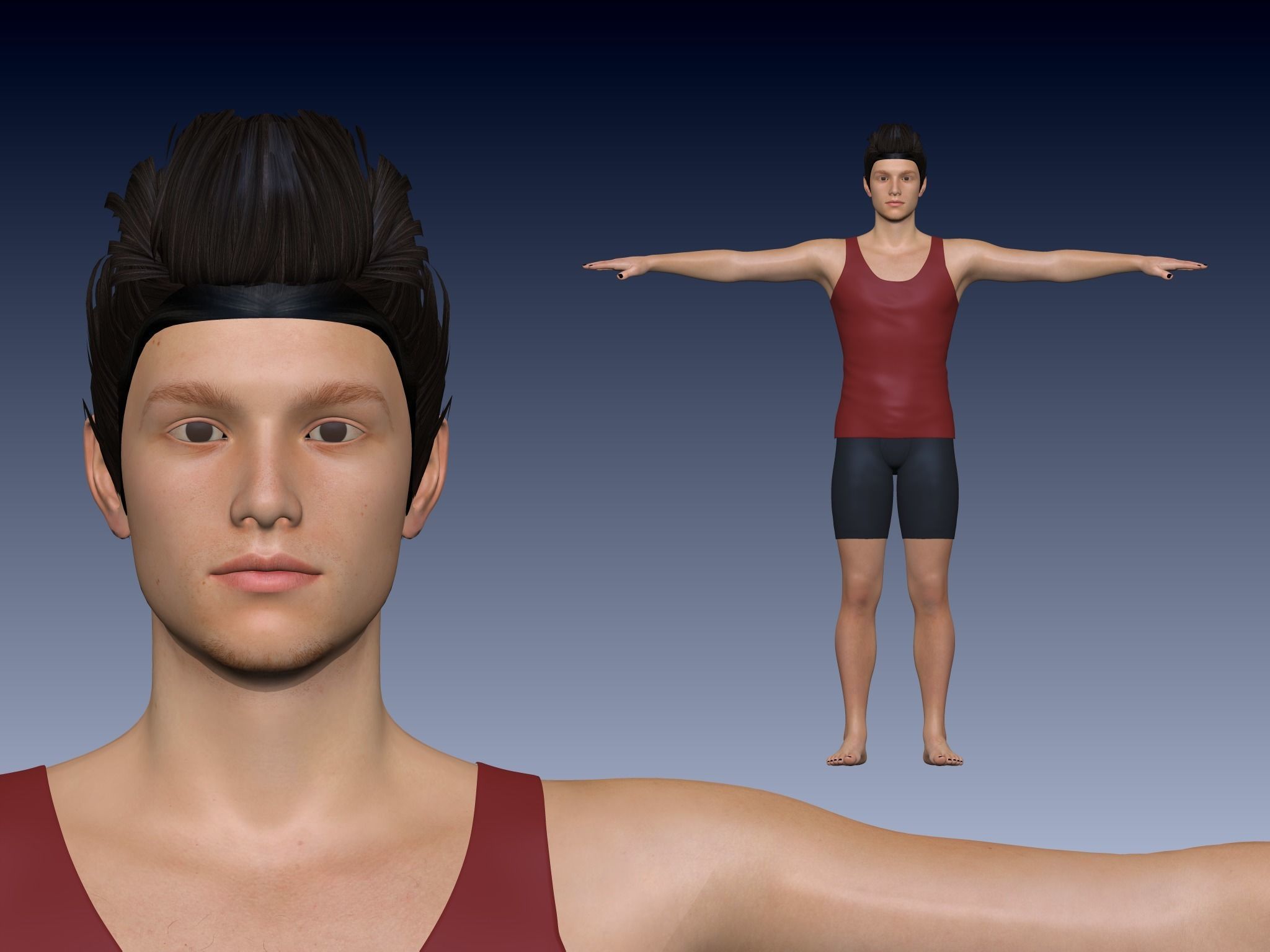 Young Boy PBR High Quality  Low-poly 3D model_2