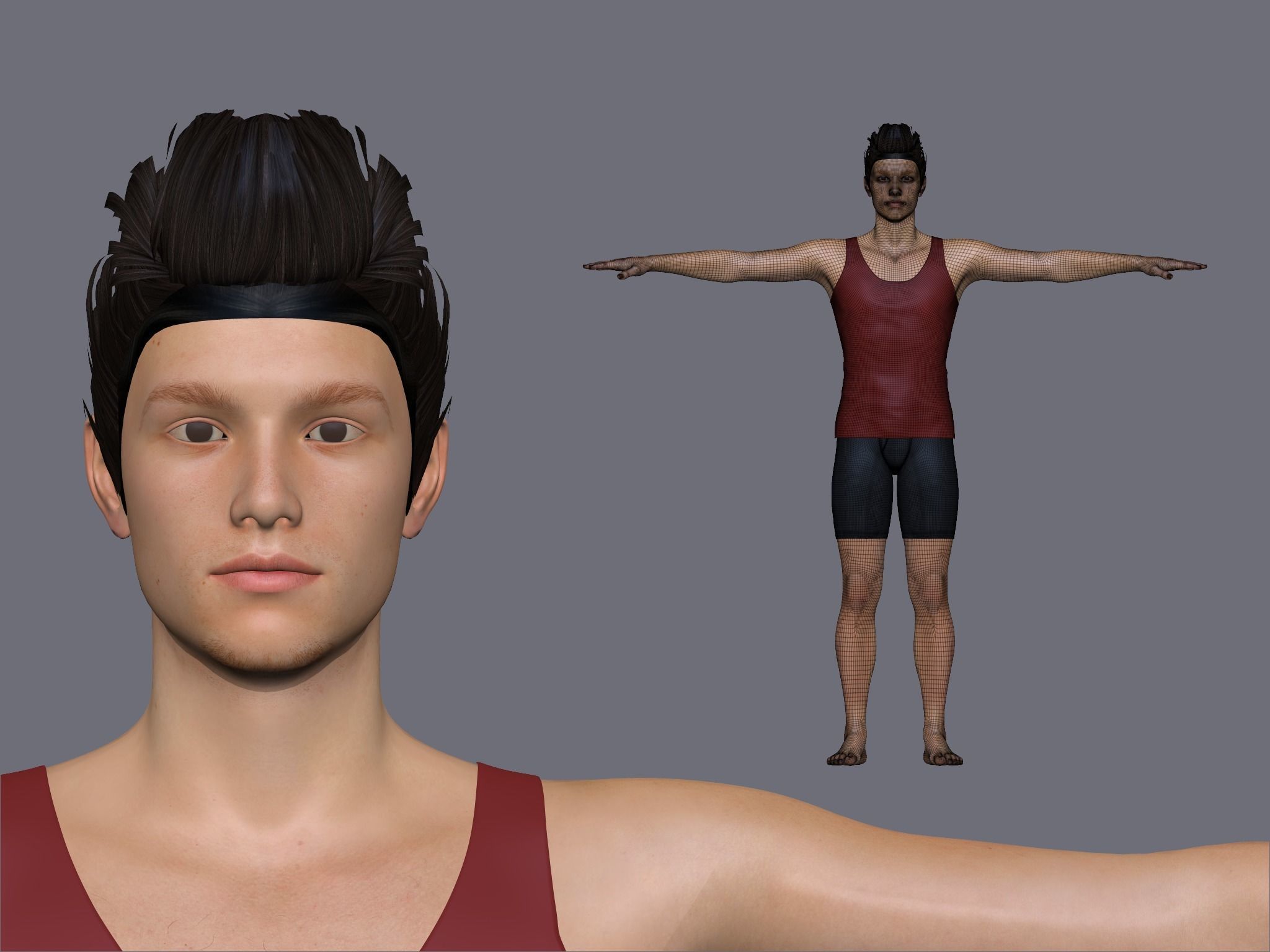 Young Boy PBR High Quality  Low-poly 3D model_14