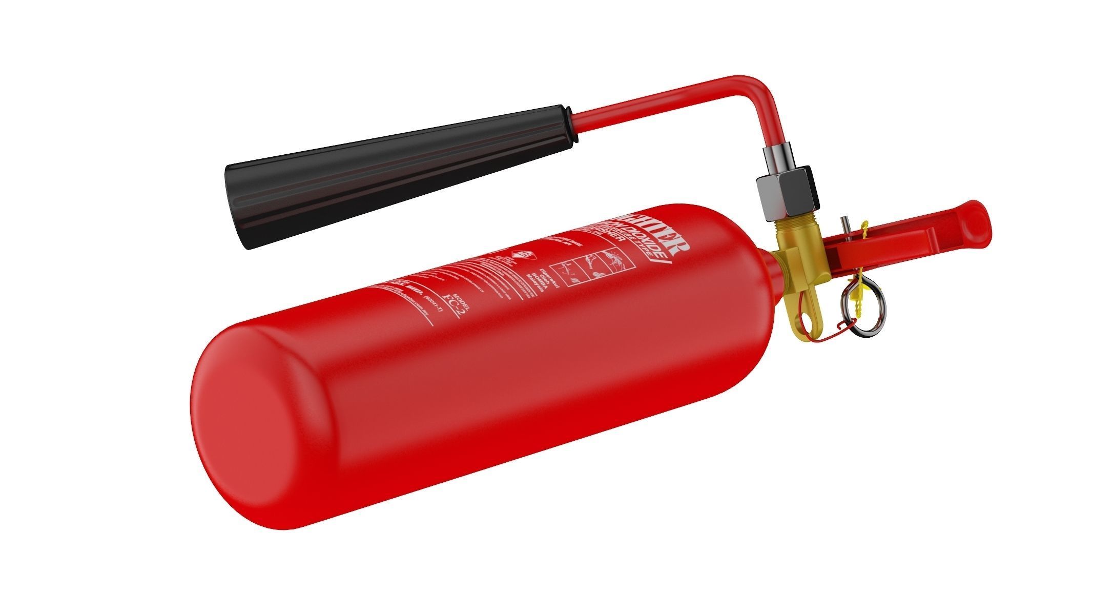Carbon Dioxide Fire Extinguisher 3D model_4