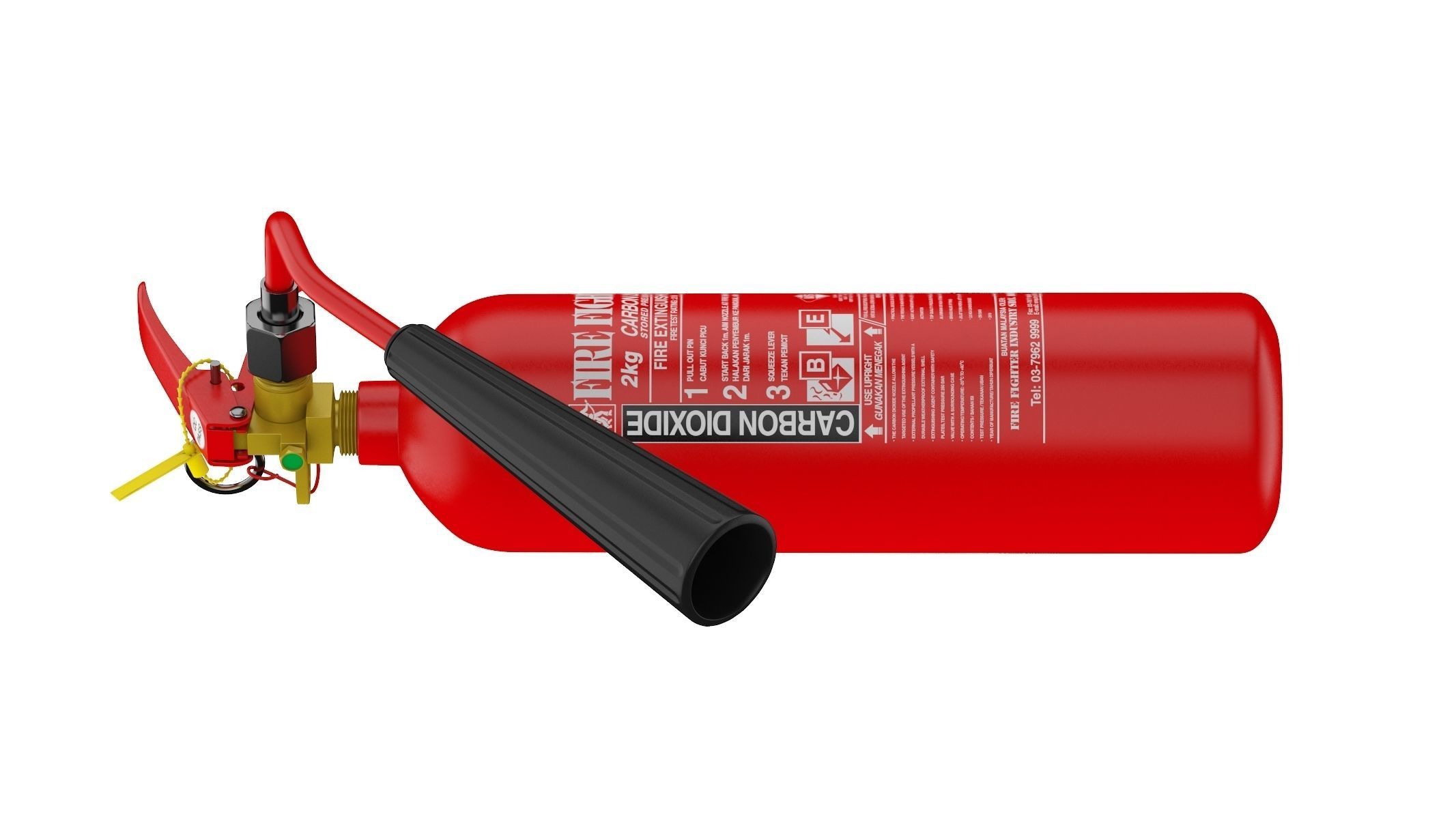 Carbon Dioxide Fire Extinguisher 3D model_2