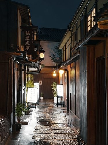 Blender Japan old alley with day-night and weather cycle 3D model 6