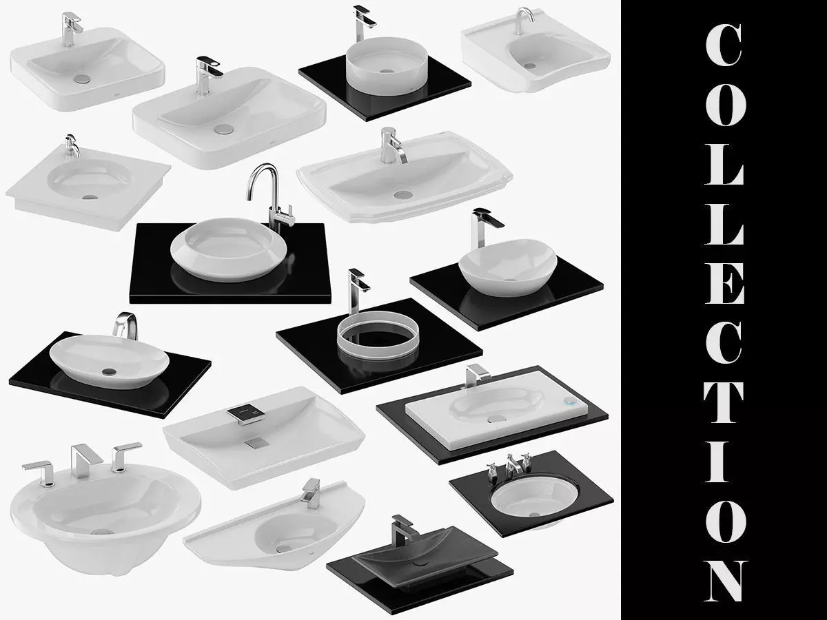 16 Lavatories Collection 3D model_0