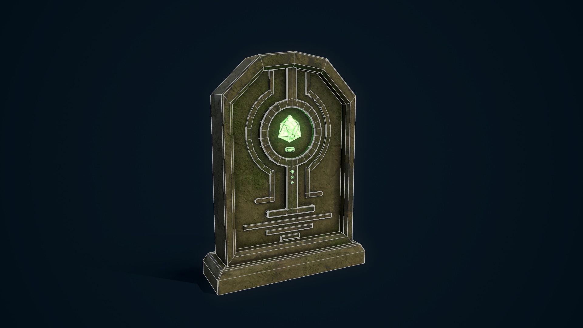 Magical Tombstone Low-poly 3D model_11
