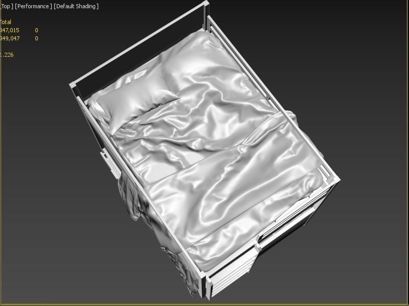 Bed Two Level 3D model_7