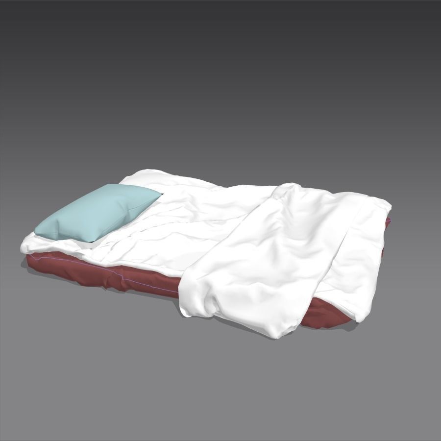 Bed Two Level 3D model_9