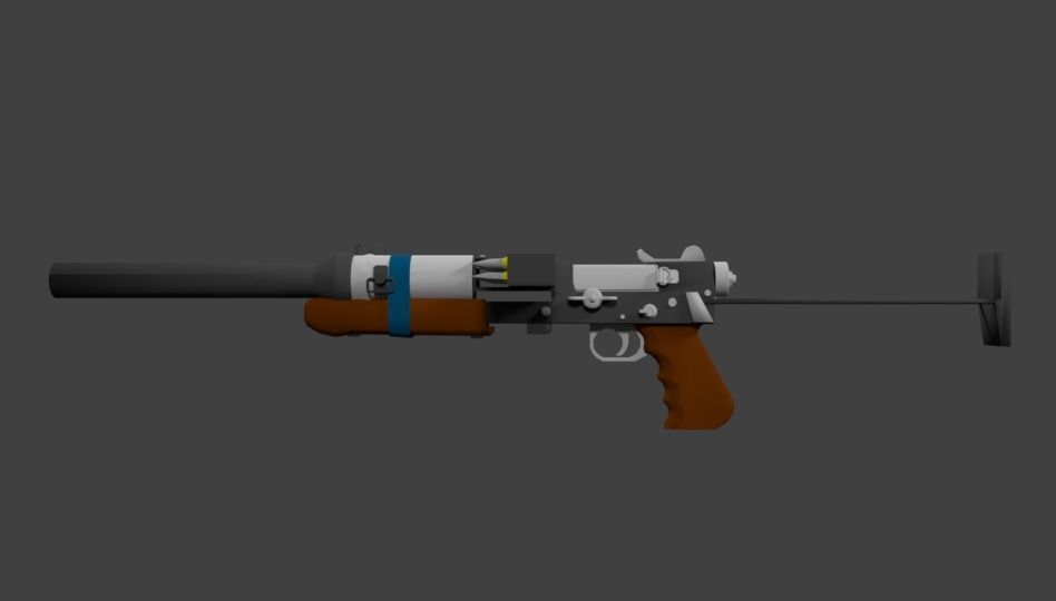 Metro 2033 Gun Low-poly 3D model_3