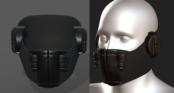 Gas mask helmet protection scifi futuristic 3d model  Low-poly 3D model