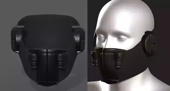 Gas mask helmet protection scifi futuristic 3d model 