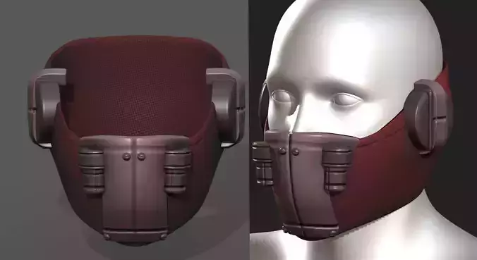 Gas mask respirator scifi futuristic 3d model 