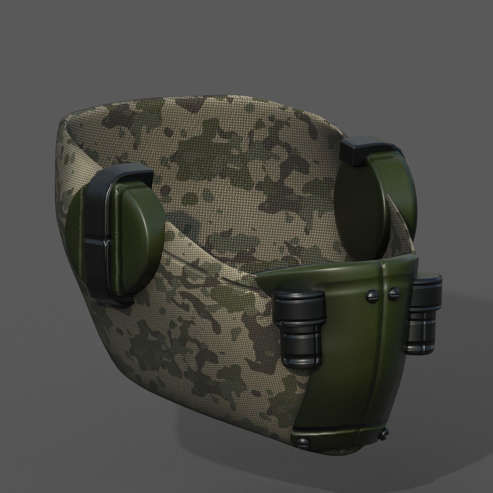 Gas mask respirator futuristic fantasy plastic  Low-poly 3D model_1