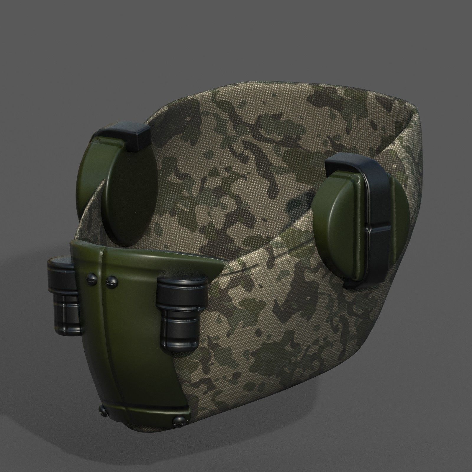 Gas mask respirator futuristic fantasy plastic  Low-poly 3D model_4