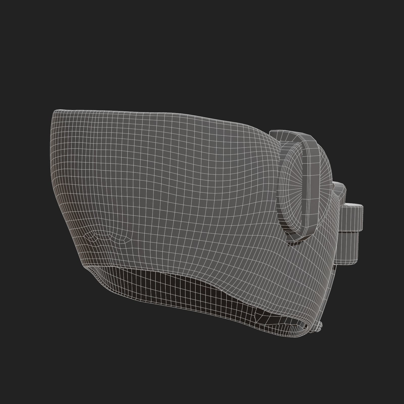 Gas mask respirator futuristic fantasy plastic  Low-poly 3D model_9