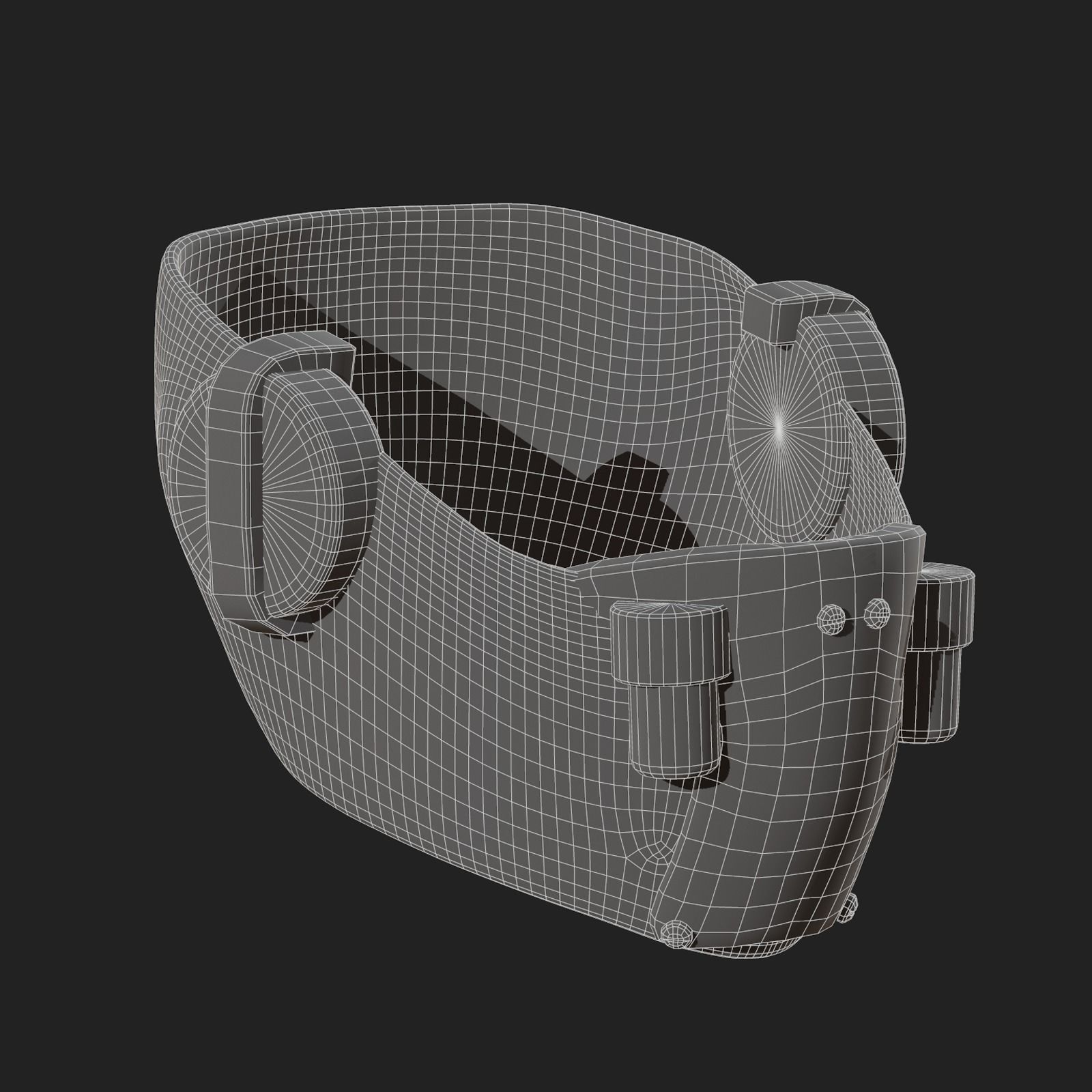 Gas mask respirator futuristic fantasy plastic  Low-poly 3D model_10