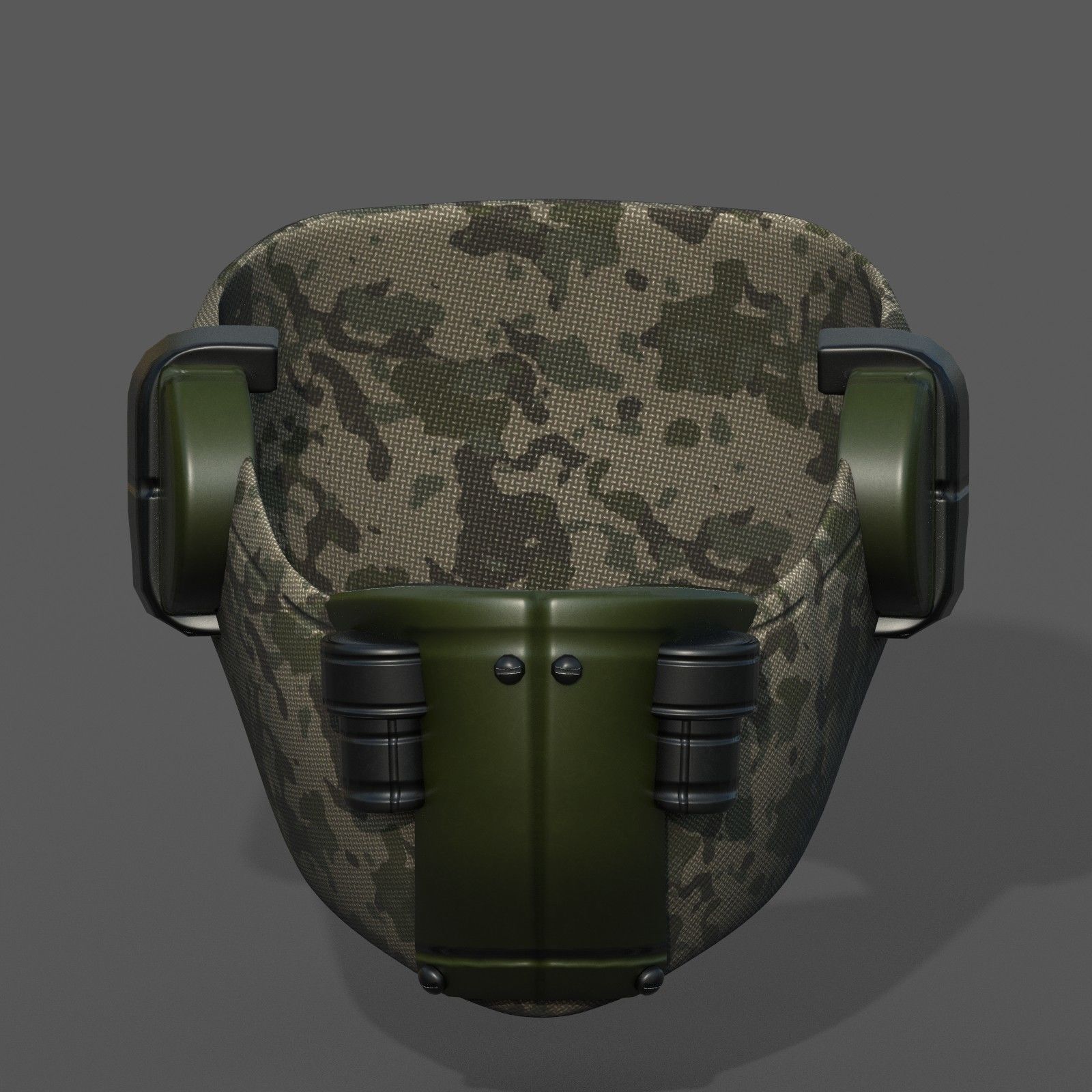 Gas mask respirator futuristic fantasy plastic  Low-poly 3D model_6