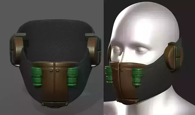 Gas mask respirator respirator military combat 3d 