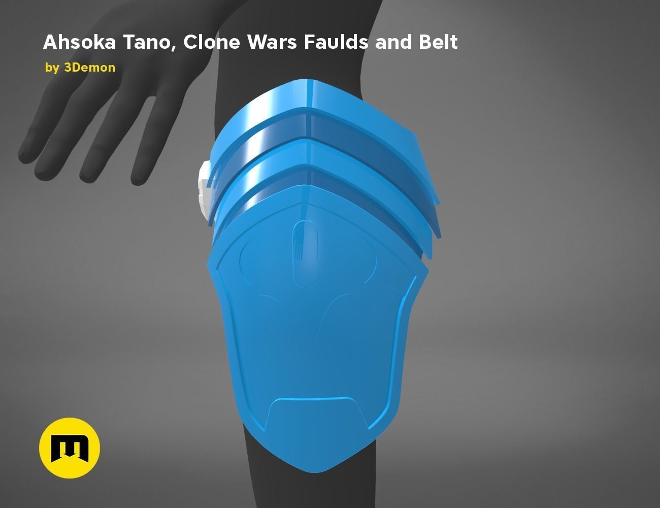 Ahsoka Tano Clone Wars Faulds and Belt 3D print model_3
