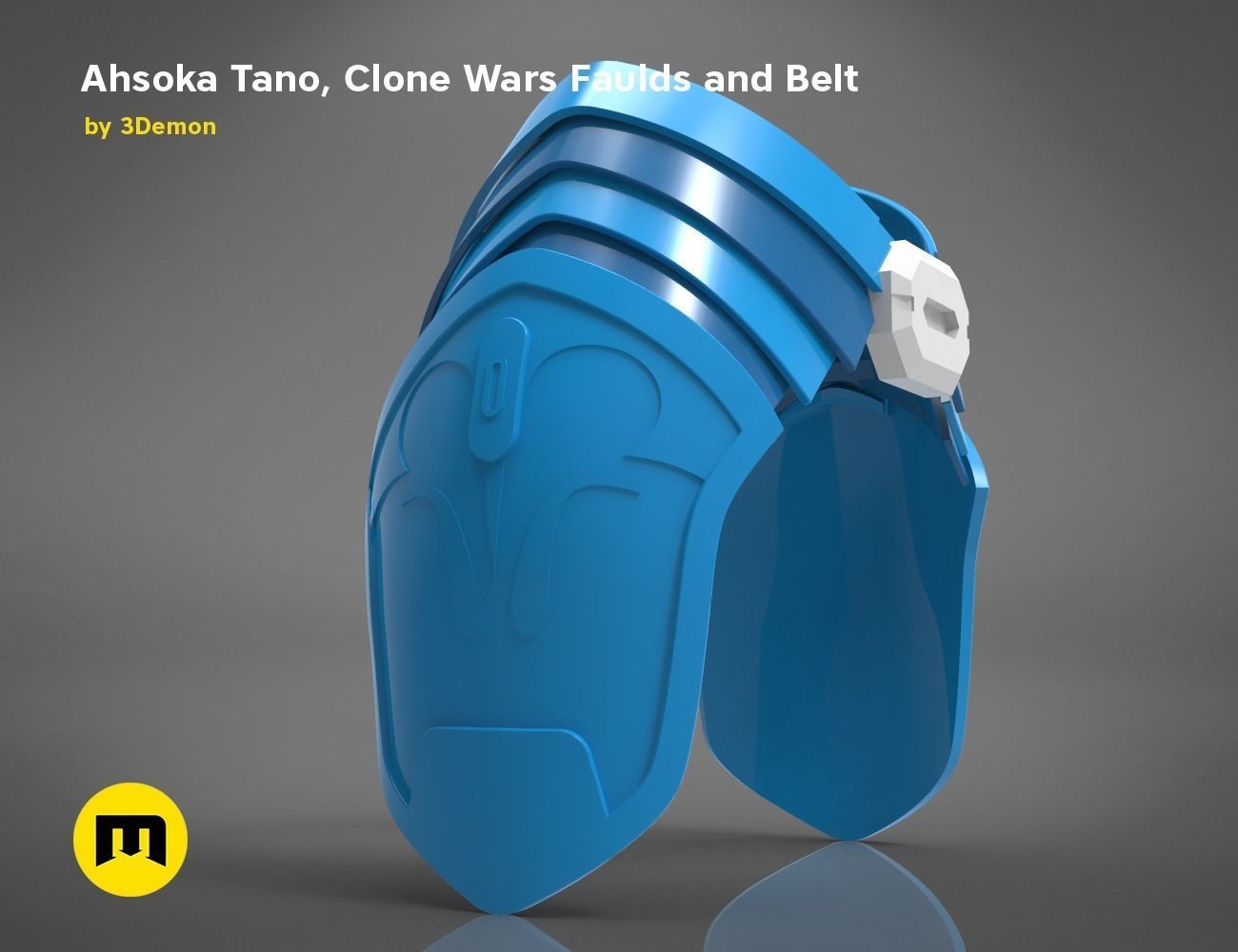 Ahsoka Tano Clone Wars Faulds and Belt 3D print model_4