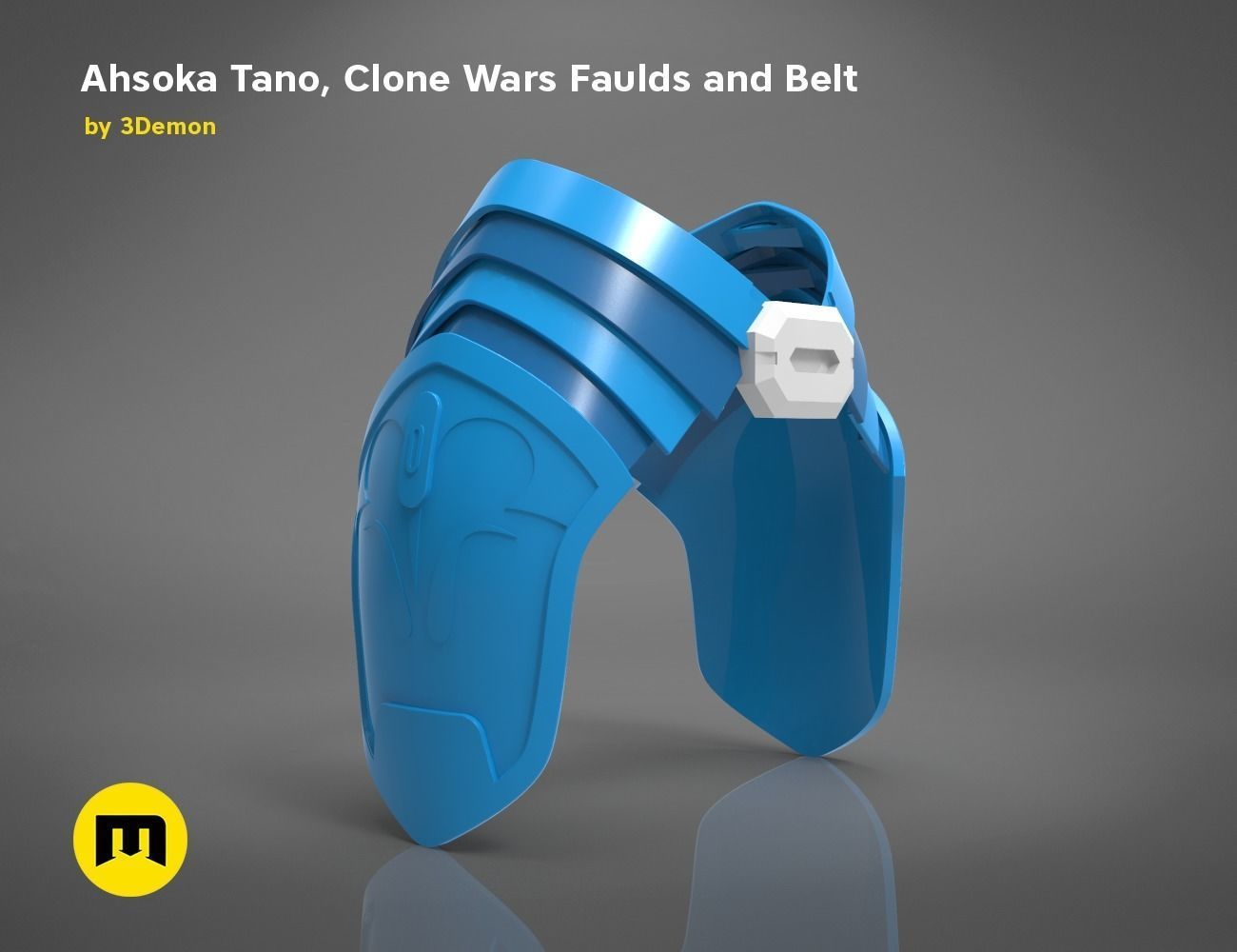 Ahsoka Tano Clone Wars Faulds and Belt 3D print model_5