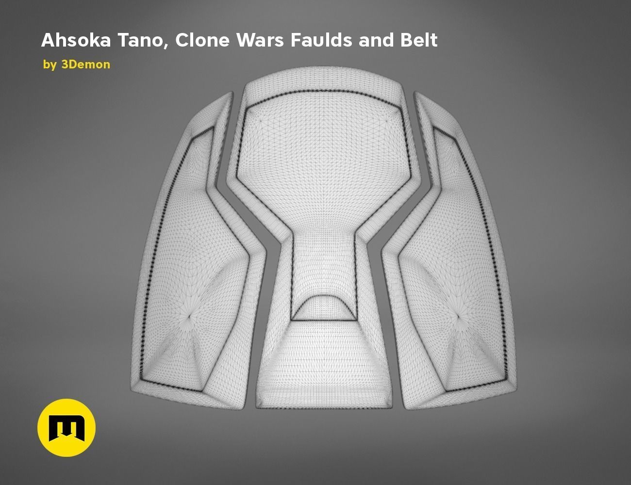 Ahsoka Tano Clone Wars Faulds and Belt 3D print model_13