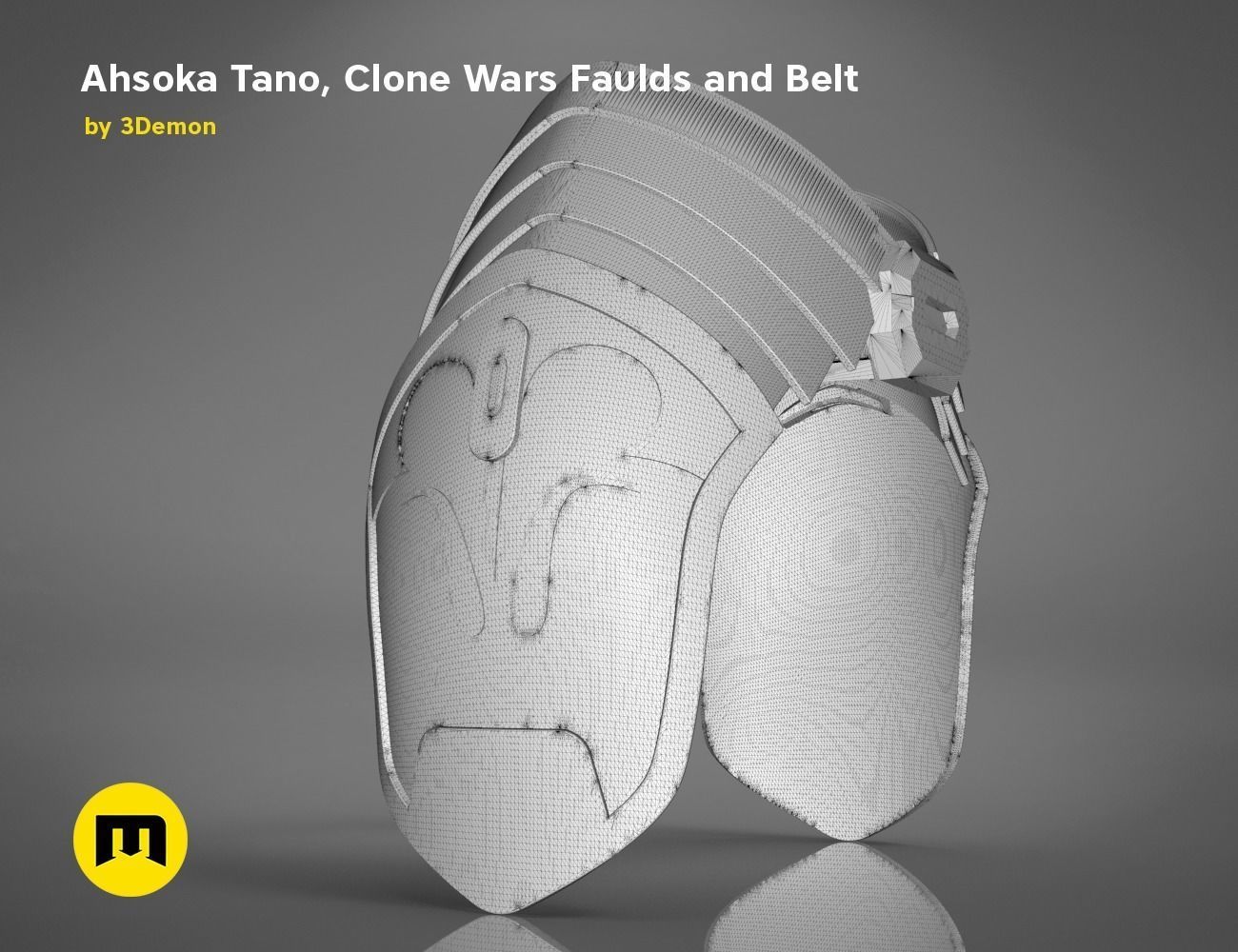 Ahsoka Tano Clone Wars Faulds and Belt 3D print model_11