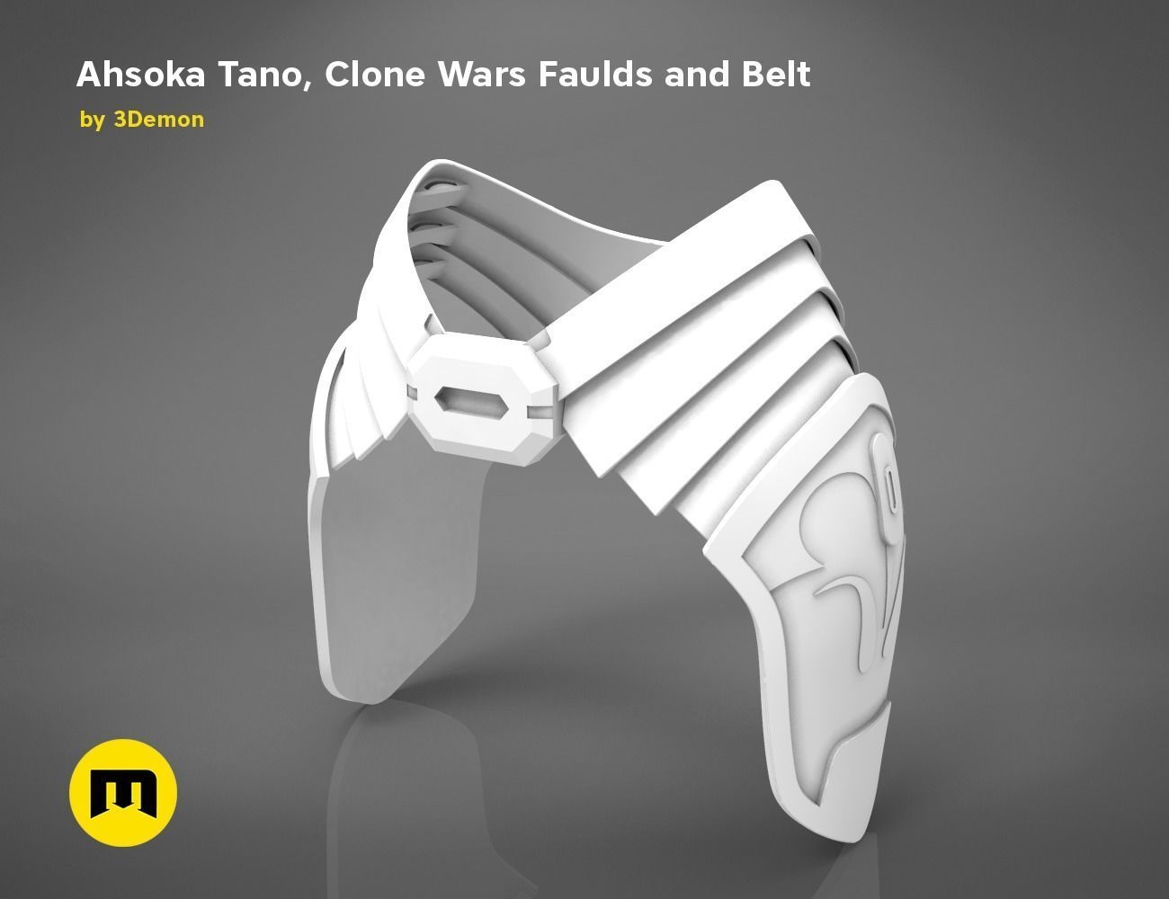 Ahsoka Tano Clone Wars Faulds and Belt 3D print model_9