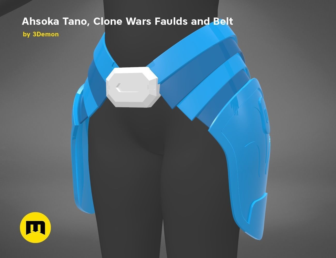Ahsoka Tano Clone Wars Faulds and Belt 3D print model_1
