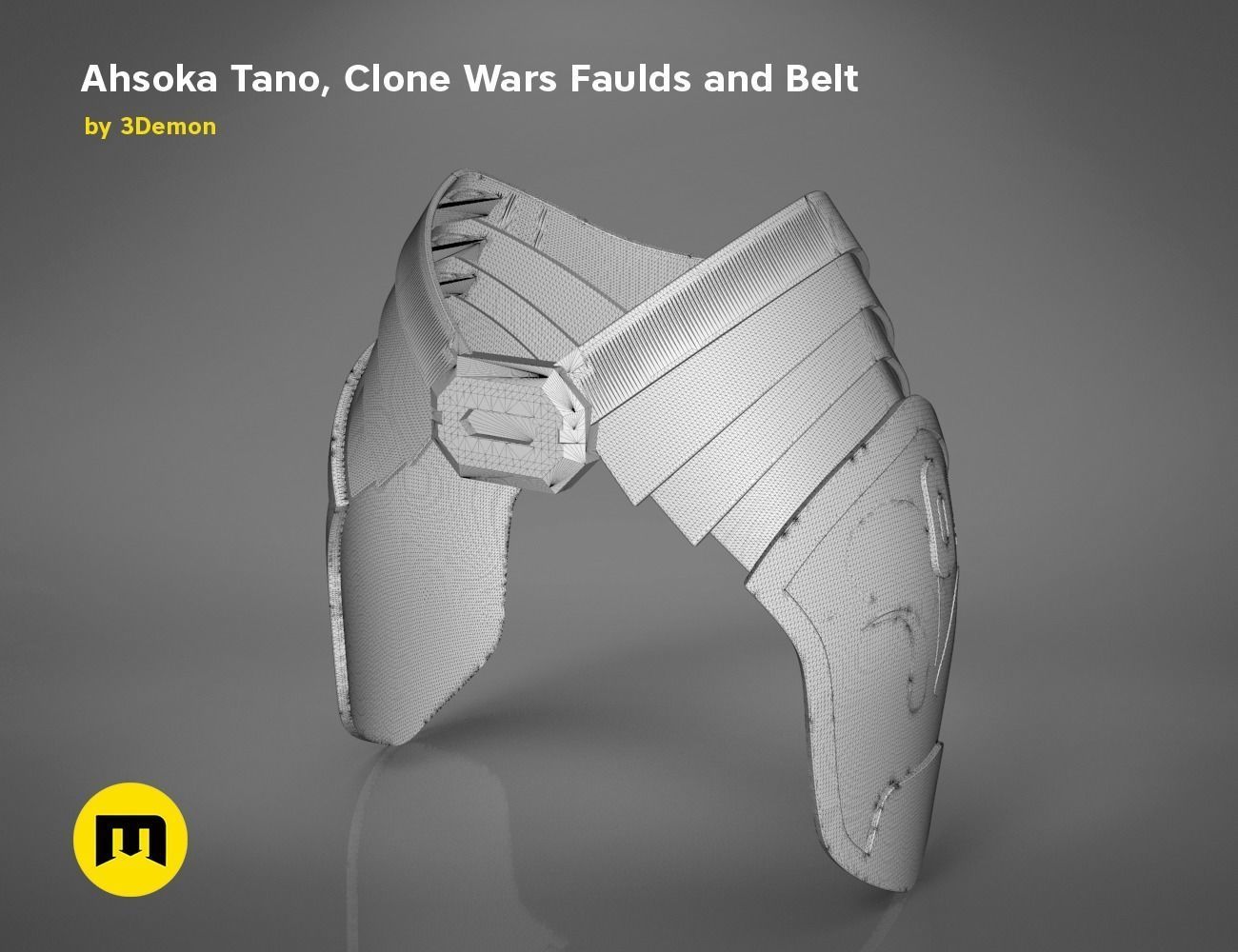 Ahsoka Tano Clone Wars Faulds and Belt 3D print model_10