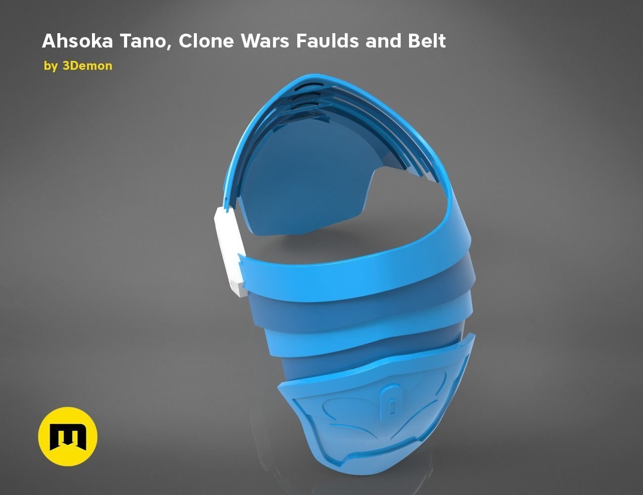 Ahsoka Tano Clone Wars Faulds and Belt 3D print model_7