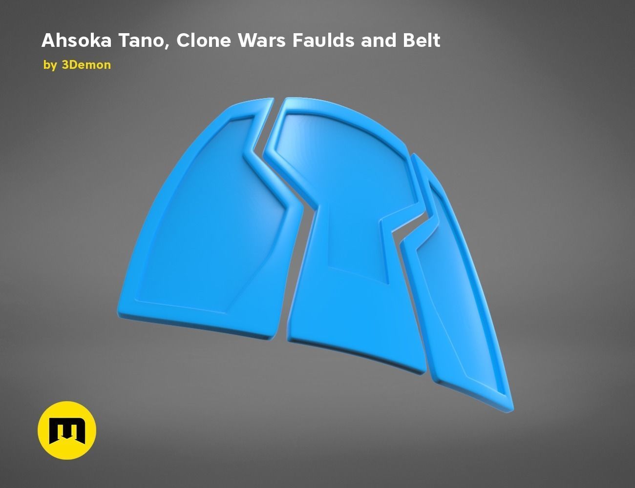 Ahsoka Tano Clone Wars Faulds and Belt 3D print model_12