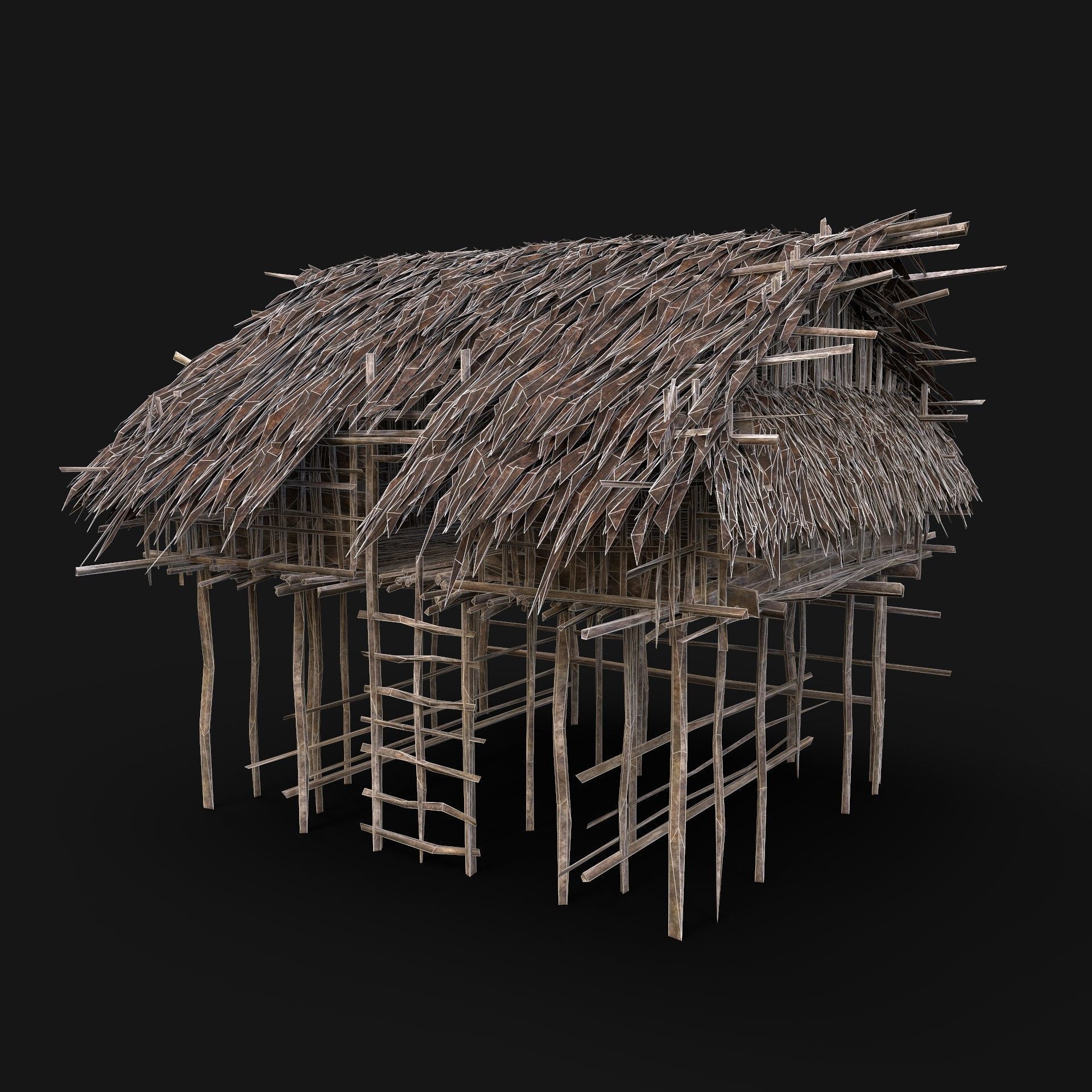 BUILDER JUNGLE TRIBAL HUTS HOUSES PACK AAA NEXTGEN 3D Model Collection_10