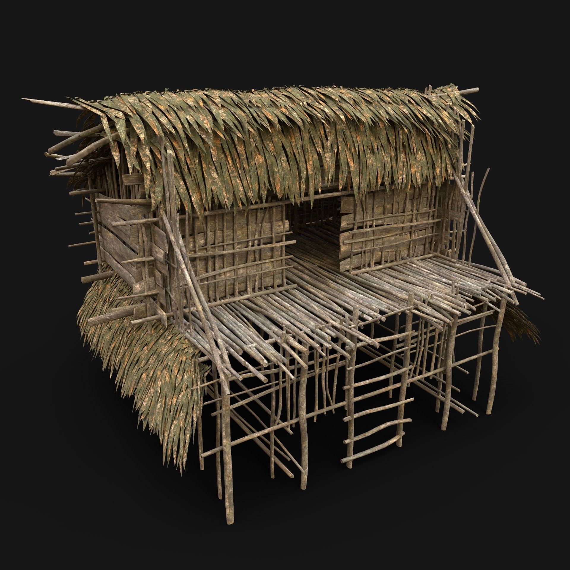 BUILDER JUNGLE TRIBAL HUTS HOUSES PACK AAA NEXTGEN 3D Model Collection_27