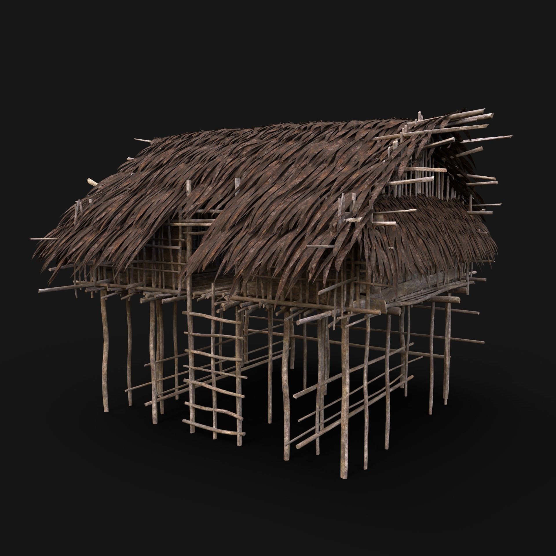 BUILDER JUNGLE TRIBAL HUTS HOUSES PACK AAA NEXTGEN 3D Model Collection_6