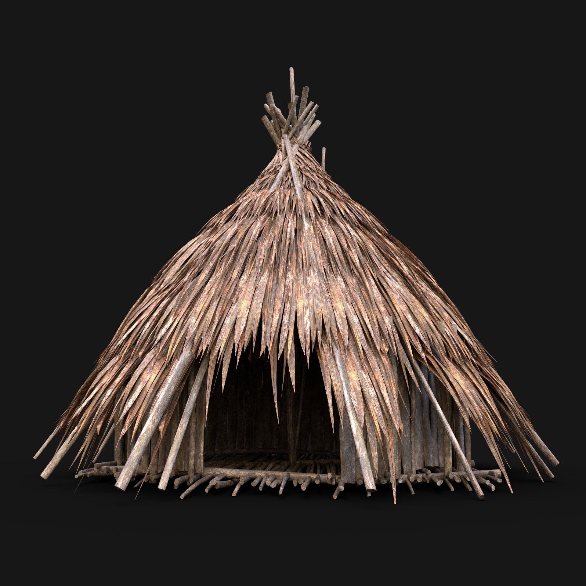 BUILDER JUNGLE TRIBAL HUTS HOUSES PACK AAA NEXTGEN 3D Model Collection_22