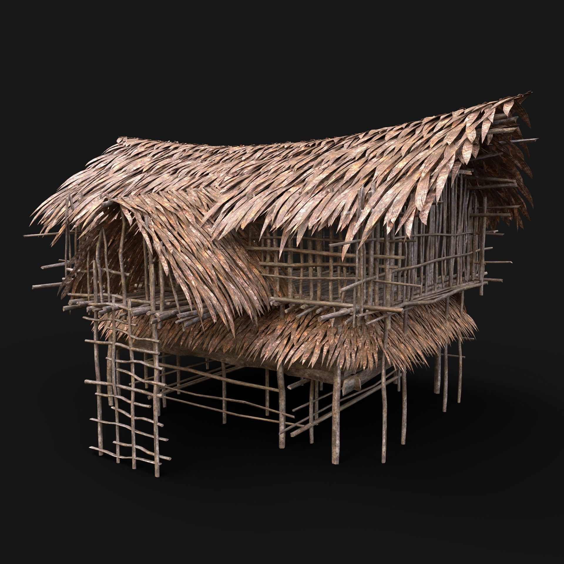 BUILDER JUNGLE TRIBAL HUTS HOUSES PACK AAA NEXTGEN 3D Model Collection_1